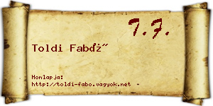 Toldi Fabó névjegykártya
